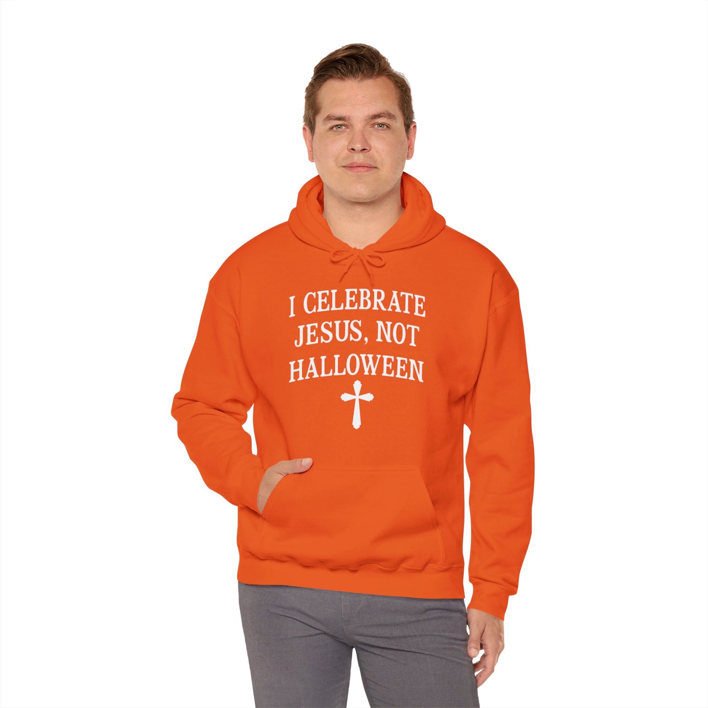 I Celebrate Jesus Not Halloween Halloween Unisex Christian Pullover Hooded Sweatshirt