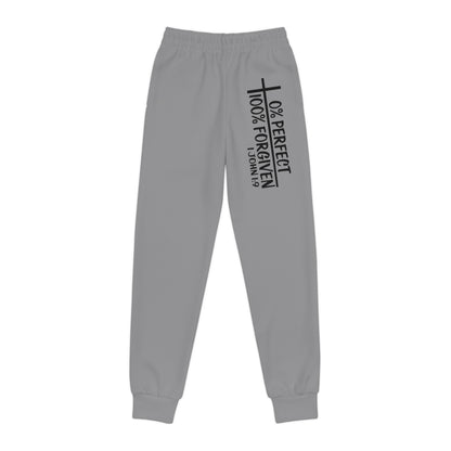 Zero Percent Perfect One Hundred Percent Forgiven Youth Christian Sweatpants (Joggers)