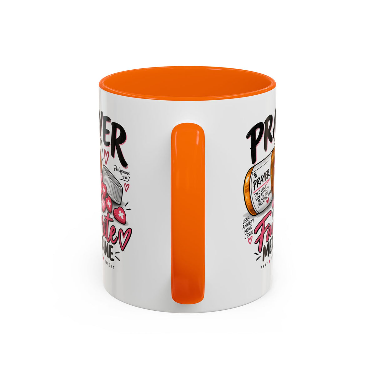 Prayer Is My Favorite Medicine Accent Coffee Mug – Inspirational Religious Gift