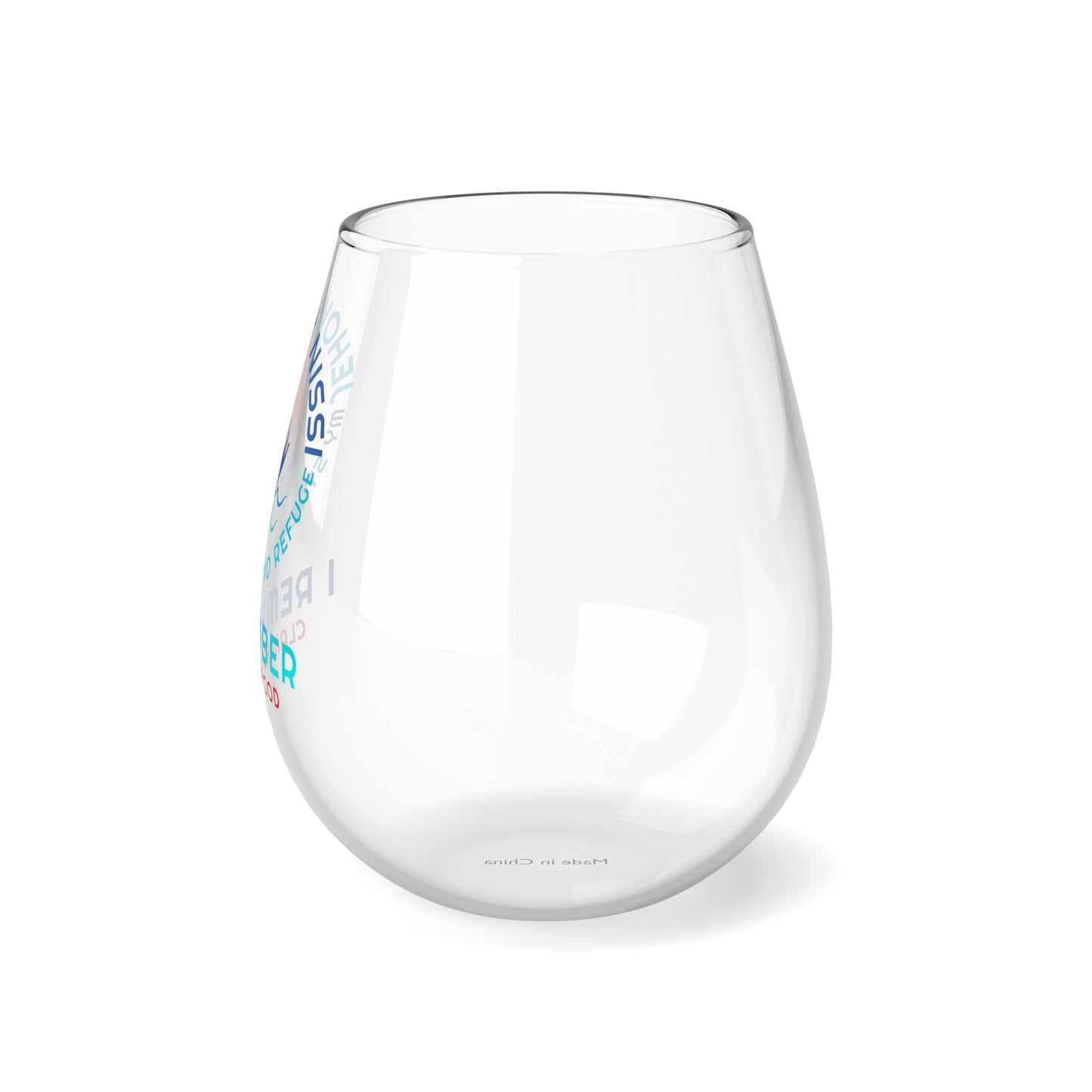 Jehovah Nissi My Strength & Refuge I Remember Stemless Wine Glass, 11.75oz