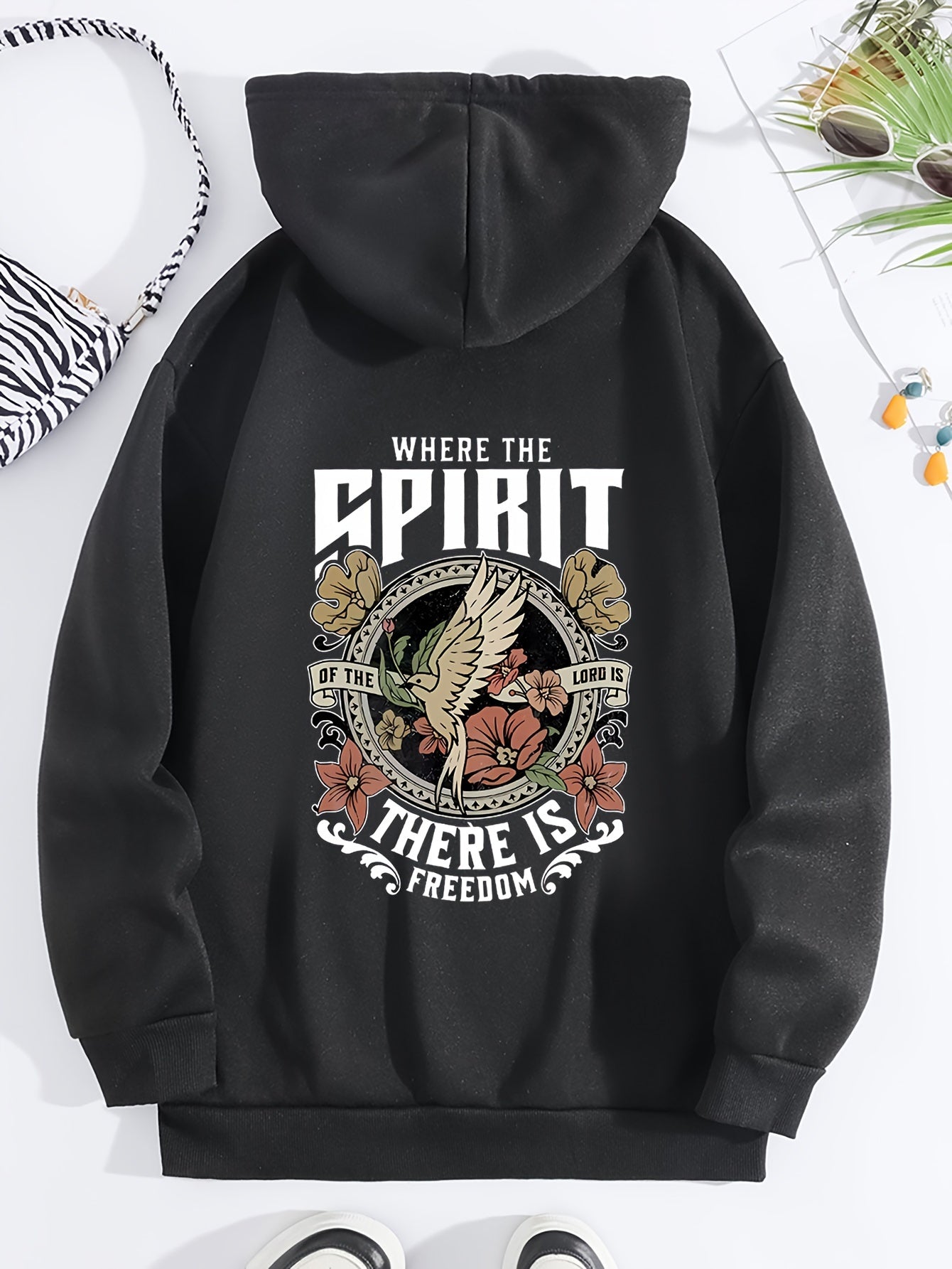 Where The Spirit Of The Lord Is There Is Freedom Women's Christian Pullover Hooded Sweatshirt claimedbygoddesigns