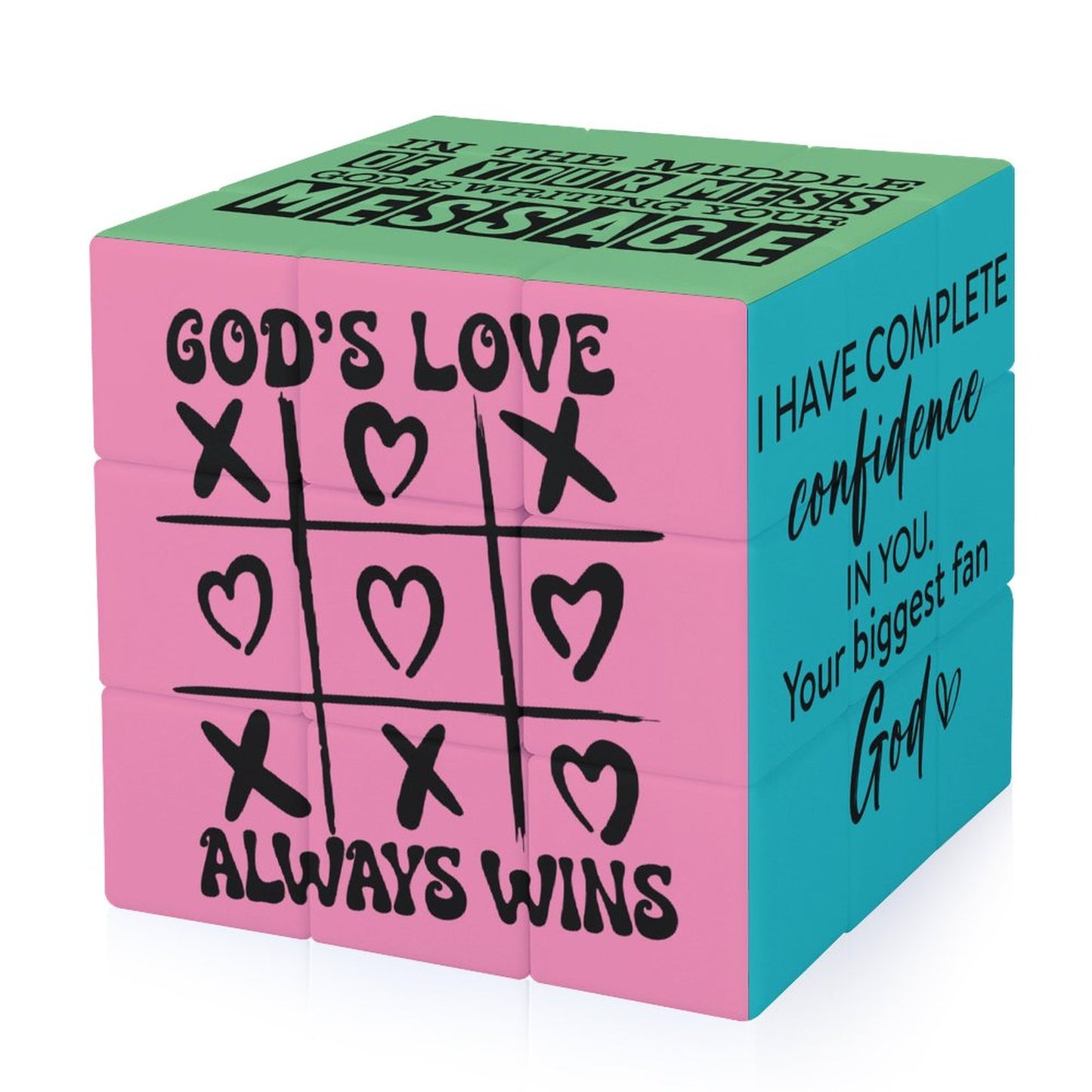 Uplifting Christian Messages Rubik's Cube 3x3 unique Christian Gift Idea game activity for kids, Men, Women, friends, family