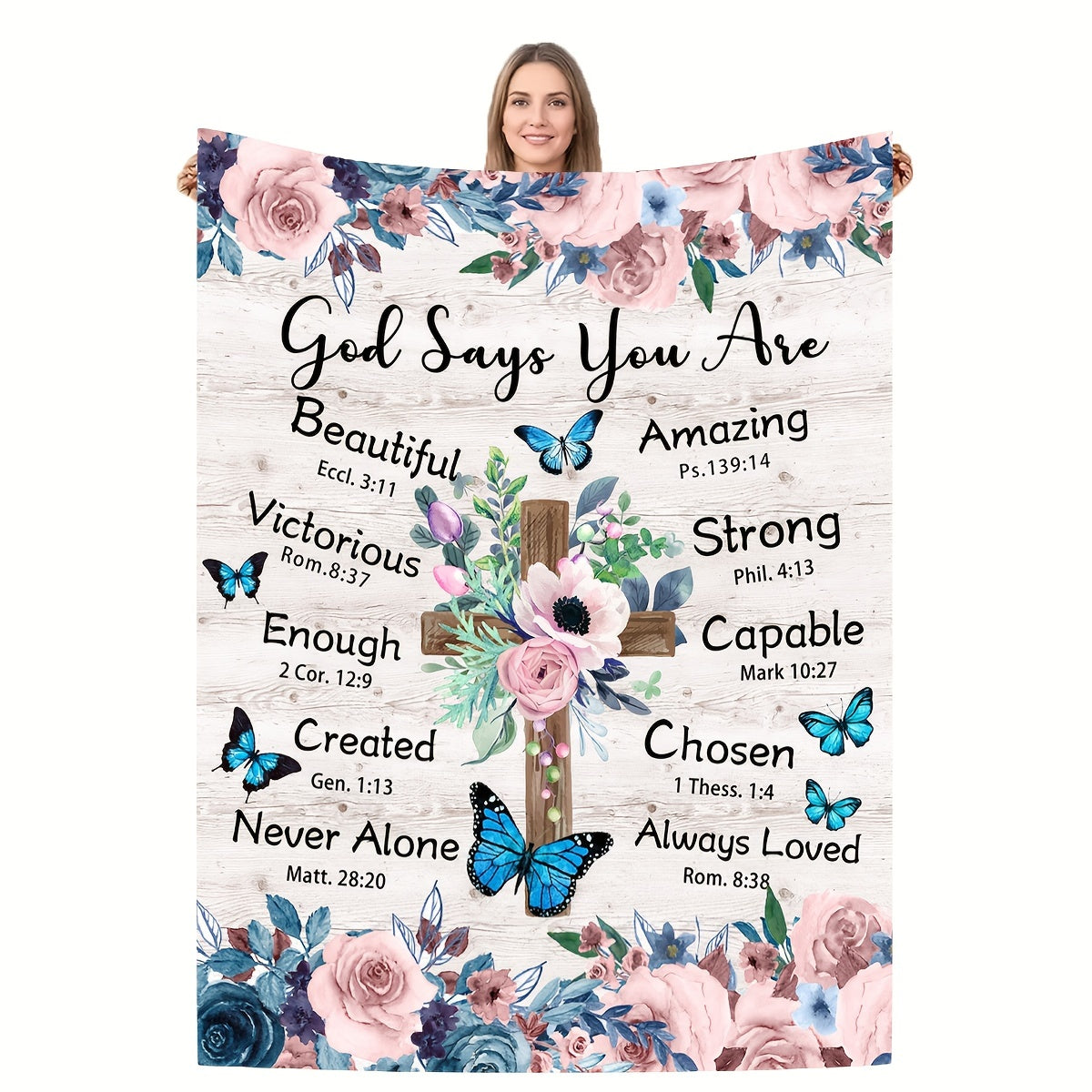 God Says You Are Christian Soft Blanket claimedbygoddesigns
