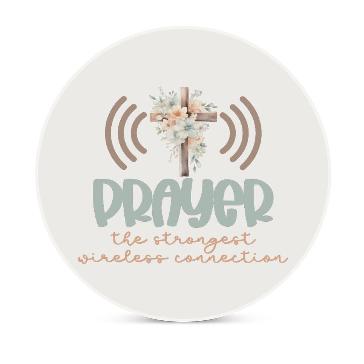Prayer Christian Round Ceramic Coaster - ClaimedbyGodDesigns