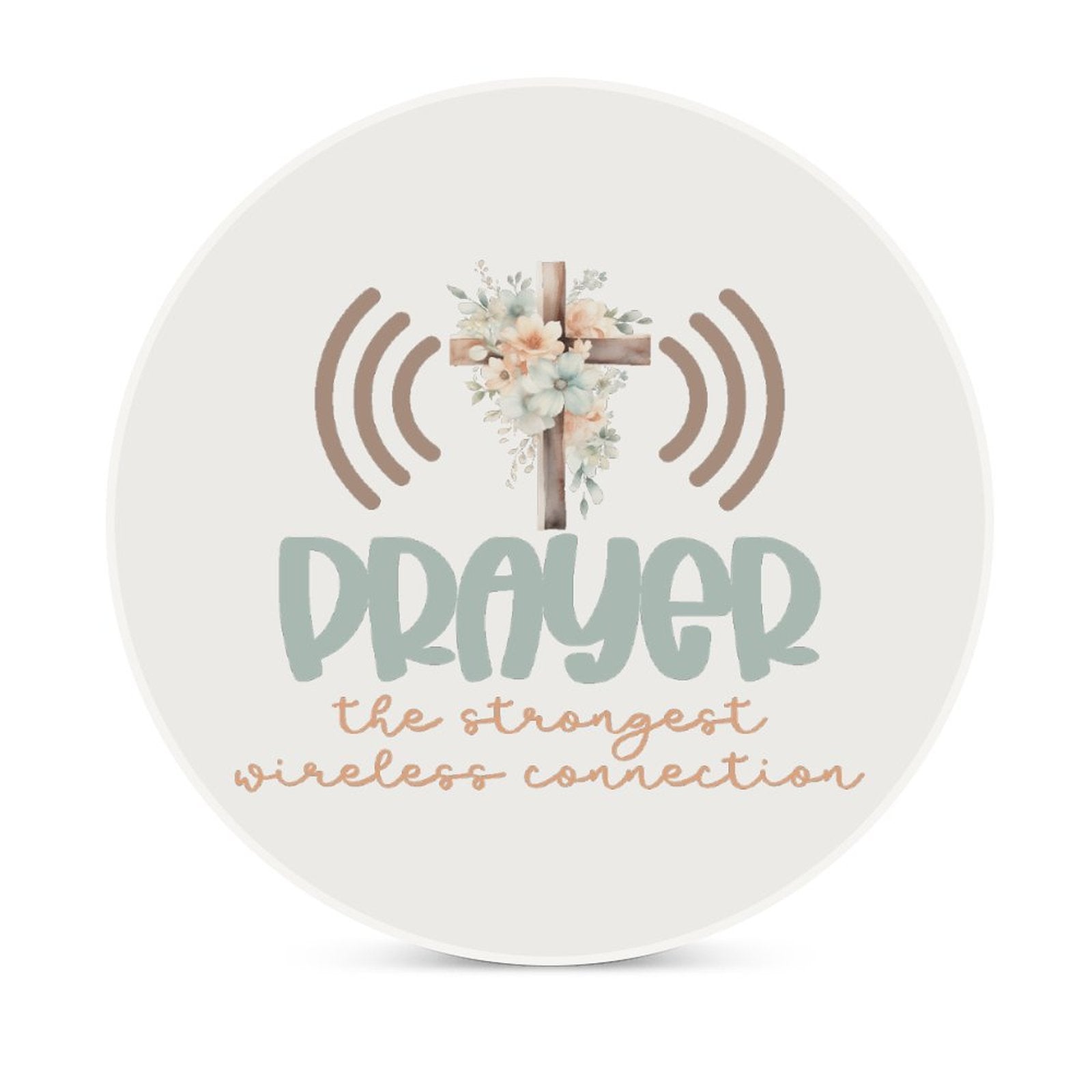 Prayer Christian Round Ceramic Coaster - ClaimedbyGodDesigns