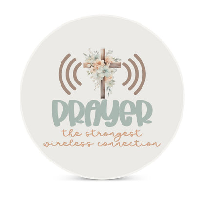 Prayer Christian Round Ceramic Coaster - ClaimedbyGodDesigns