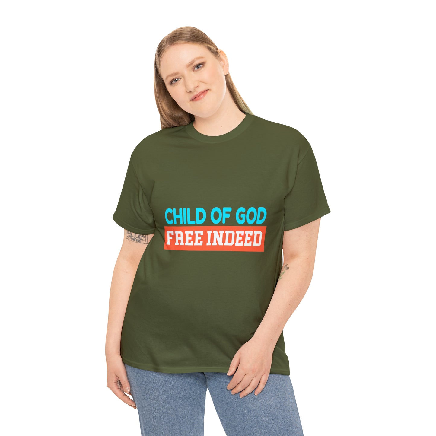 Child Of God Free Indeed Unisex Heavy Cotton Tee Printify