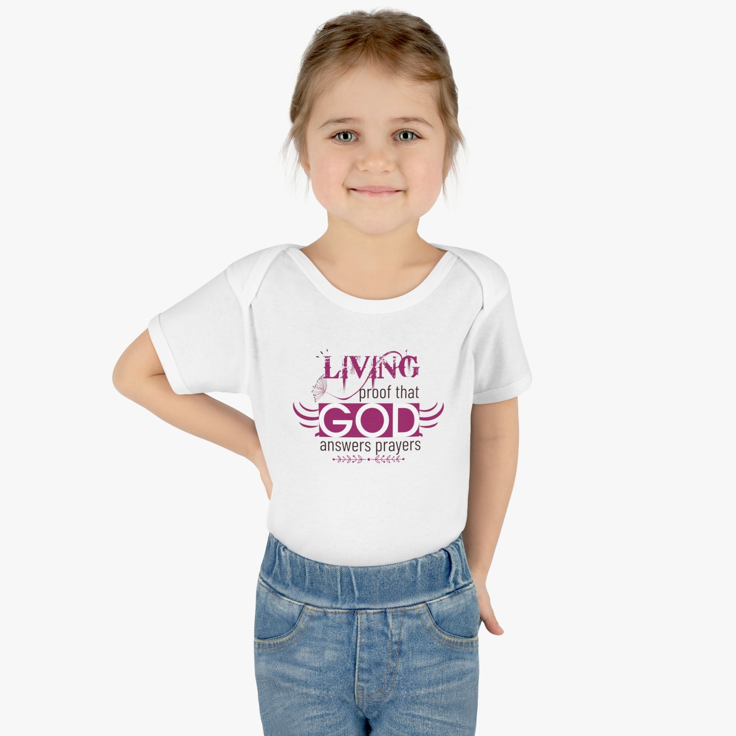 Living Proof That God Answers Prayers Christian Baby Onesie Printify