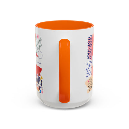 Inspirational Accent Coffee Mug - 11 & 15oz - Fear Him Not Man - Perfect Gift for Friends and Family