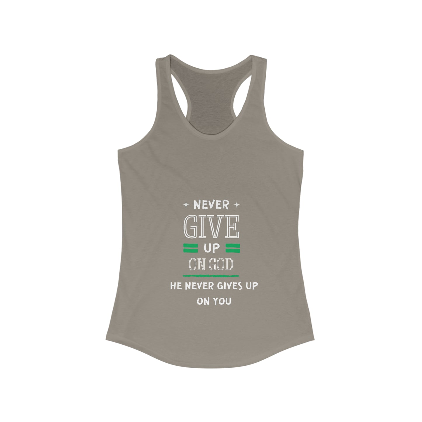 Never Give Up On God He Never Gives Up On You slim fit tank-top Printify