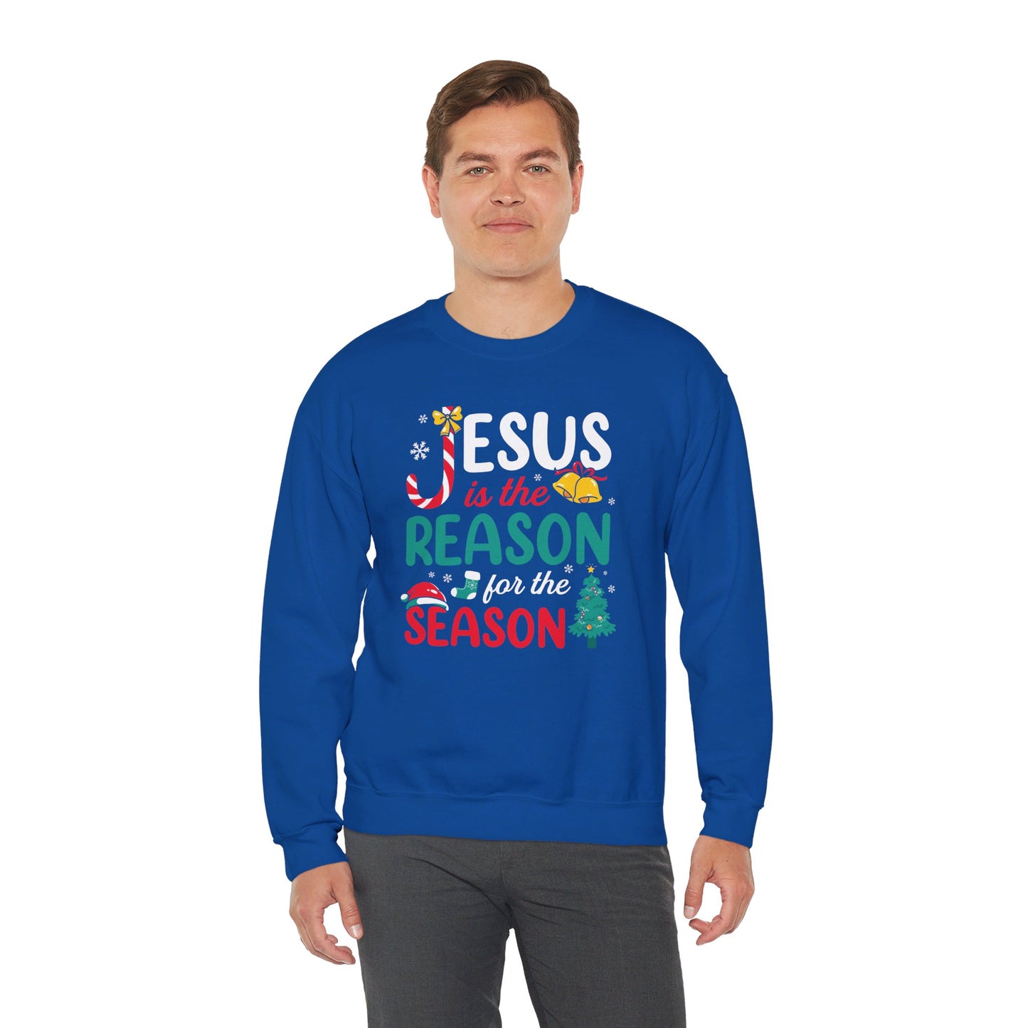 Jesus Is The Reason For The Season Christmas Unisex Heavy Blend™ Crewneck Christian Sweatshirt