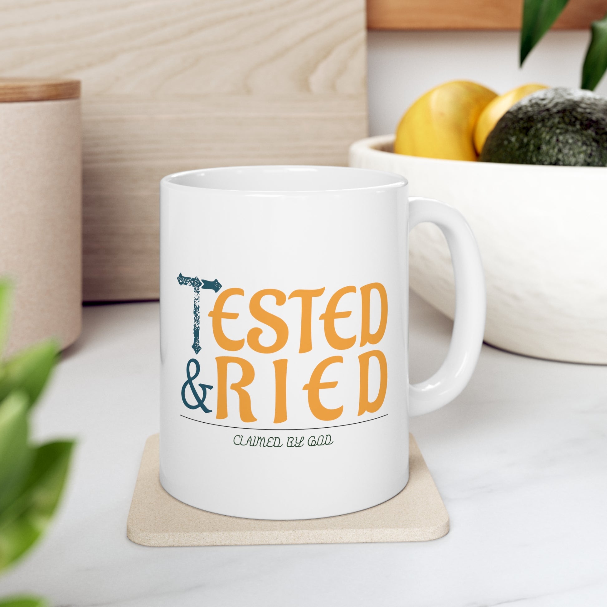 Tested & Tried Christian White Ceramic Mug 11oz (double sided print) Printify