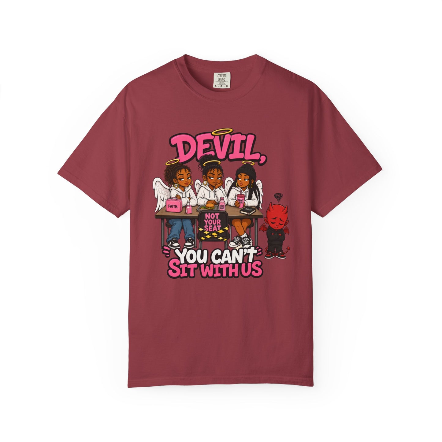 You Can't Sit With Us T-Shirt — 'Devil' Funny Girls Desk Graphic Tee