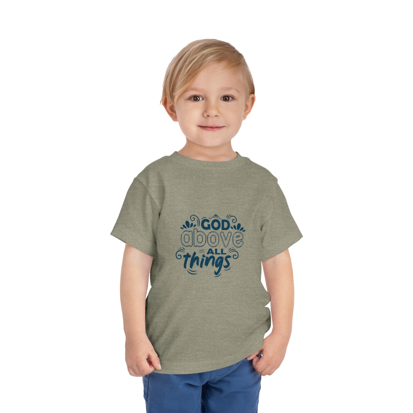 God Above All Things Christian Toddler T-Shirt Printify