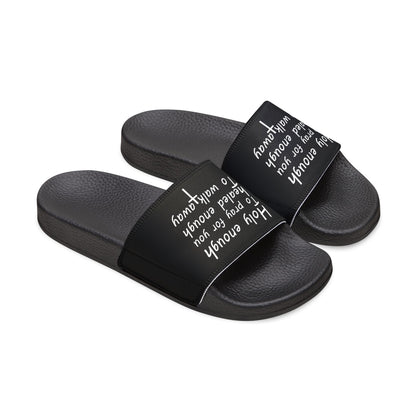 Motivational Men's Christian Removable-Strap Sandals - 'Holy Enough'