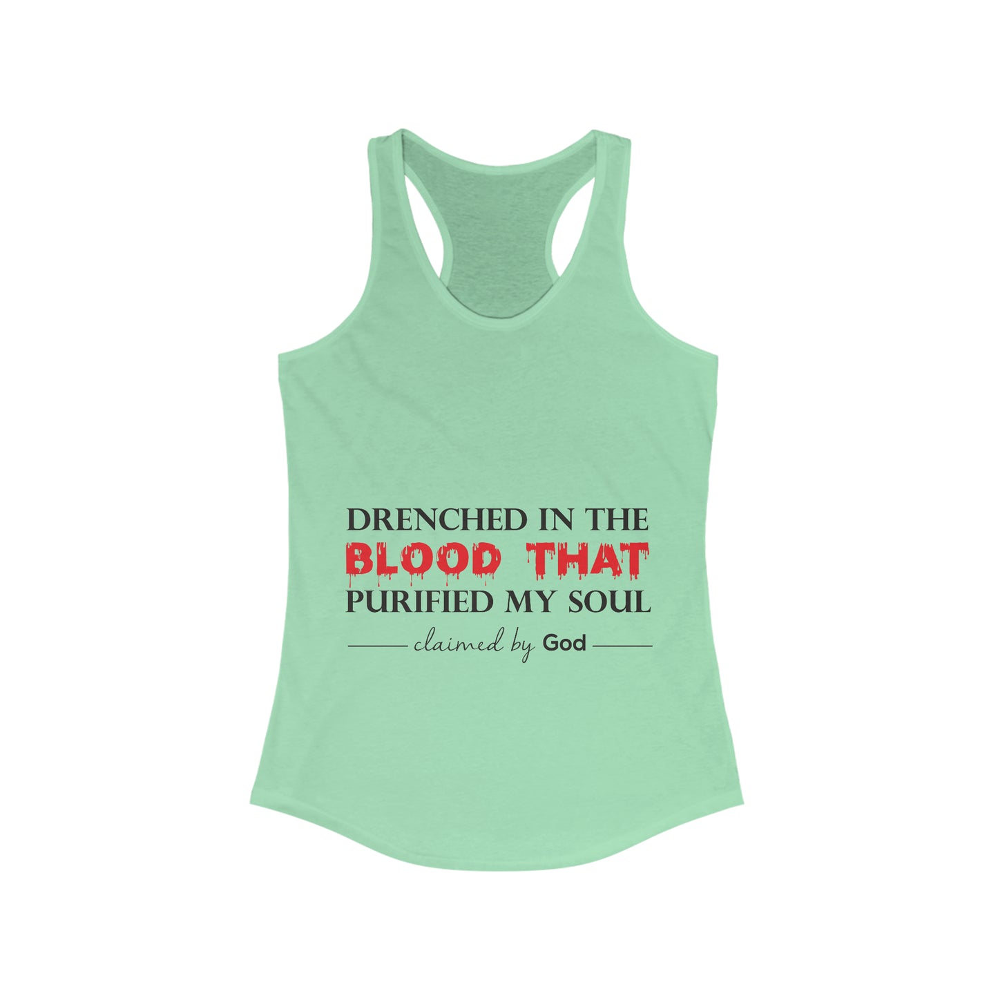 Drenched in the blood that purified my soul slim fit tank-top