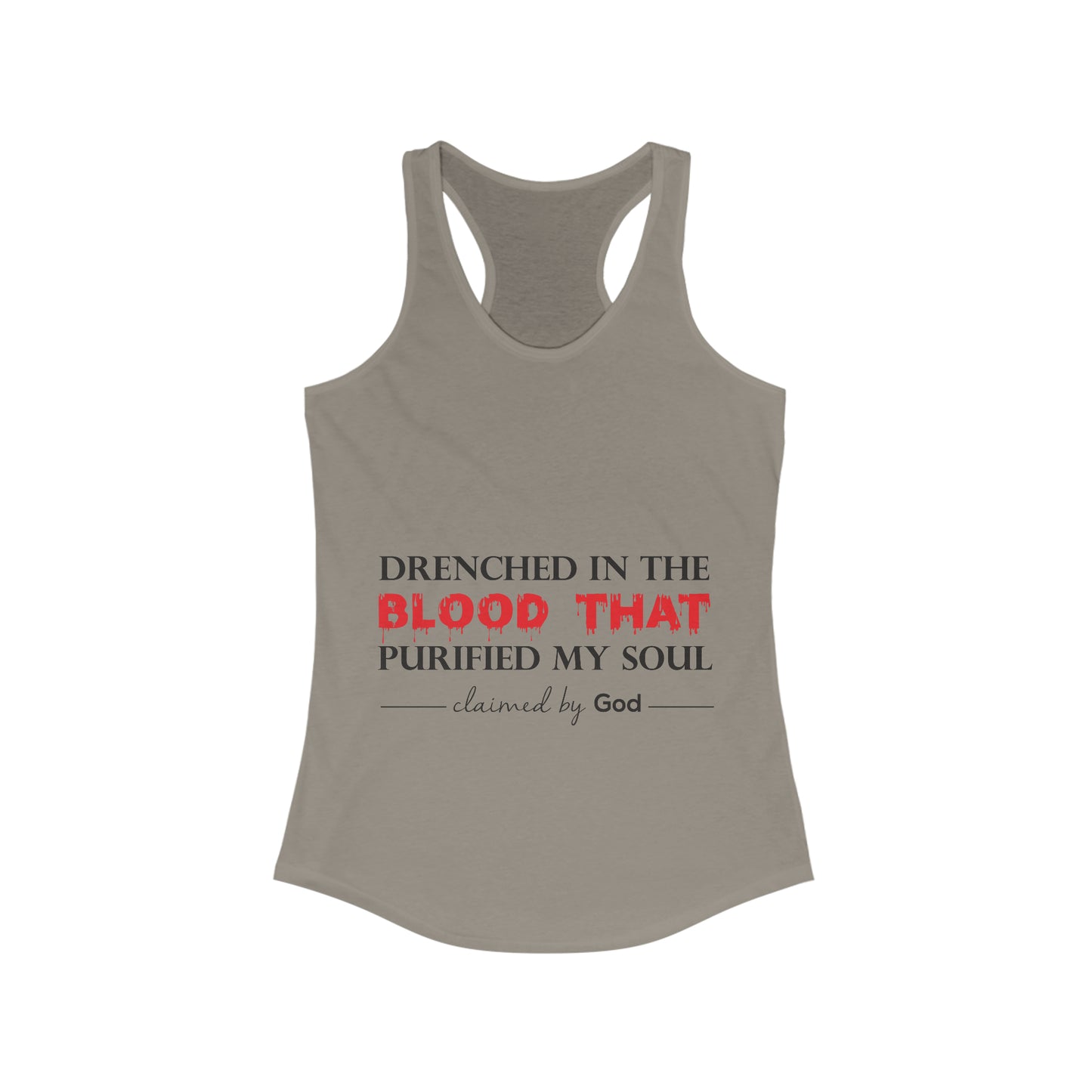 Drenched in the blood that purified my soul slim fit tank-top