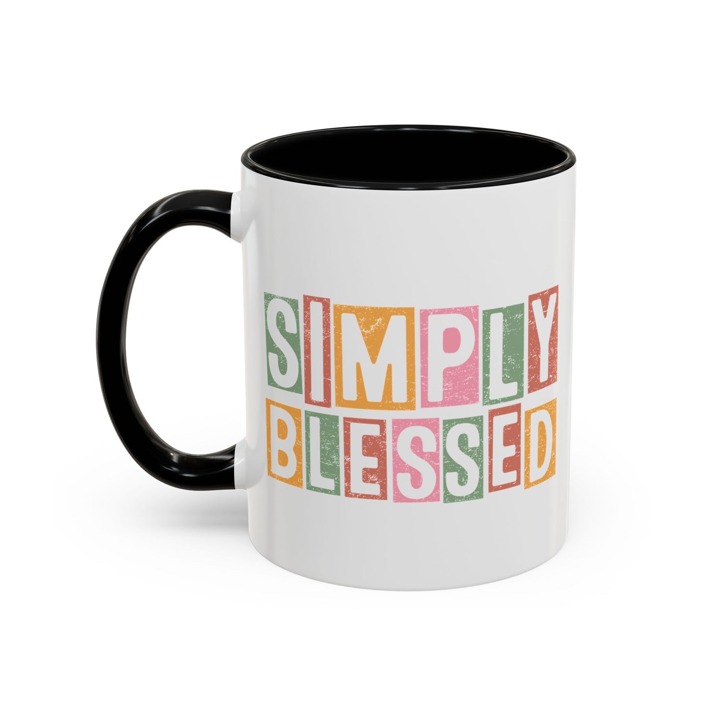 Christian Ceramic Mug- Simply Blessed Accent Coffee Mug (11, 15oz)