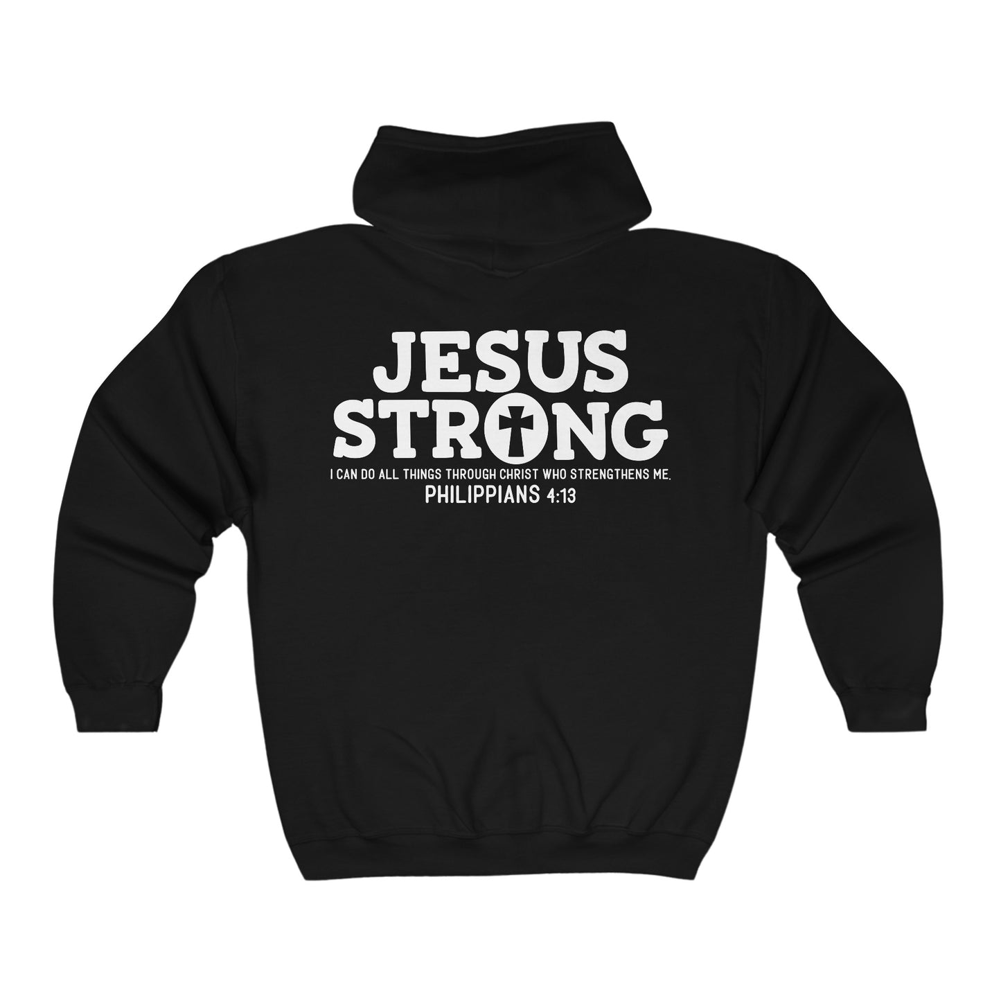 Jesus Strong I Can Do All Things Unisex Heavy Blend Full Zip Hooded Sweatshirt