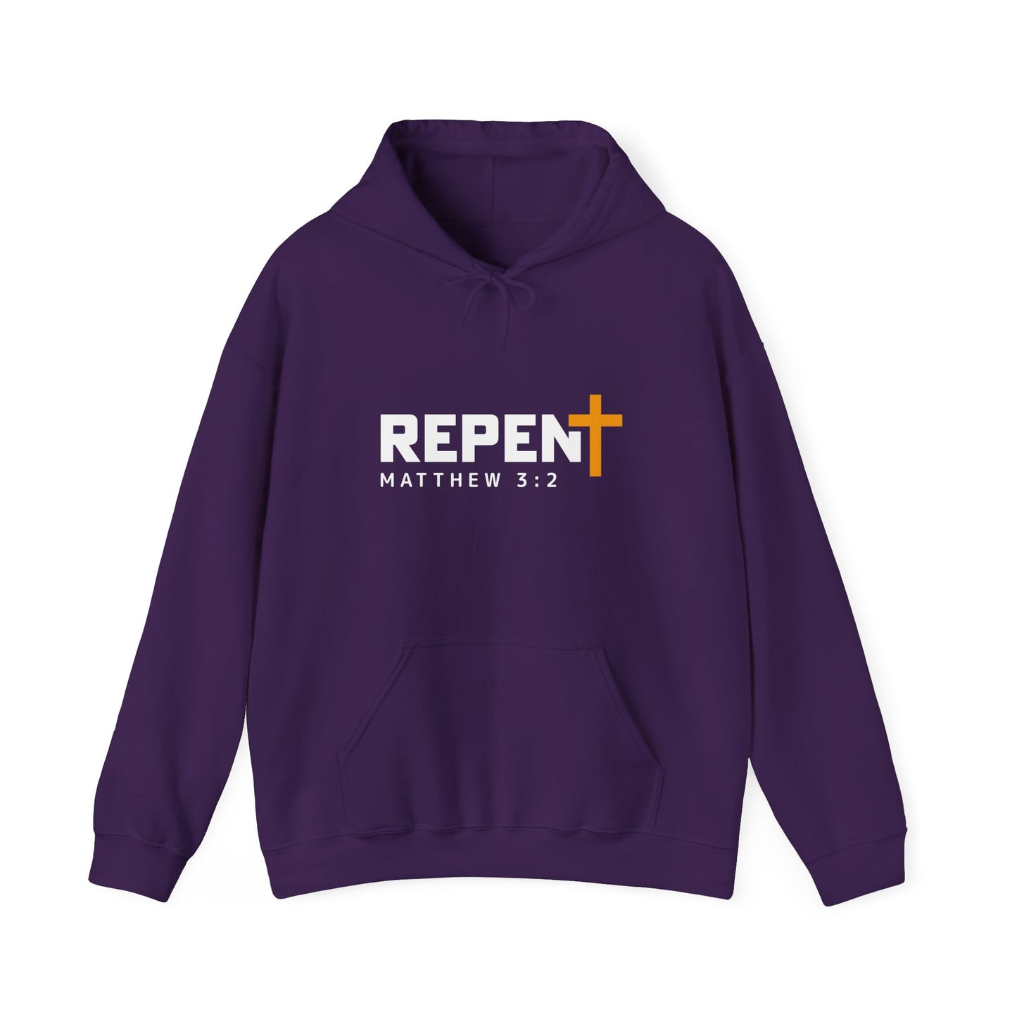 Repent (2) Christian Unisex Hooded Pullover Sweatshirt