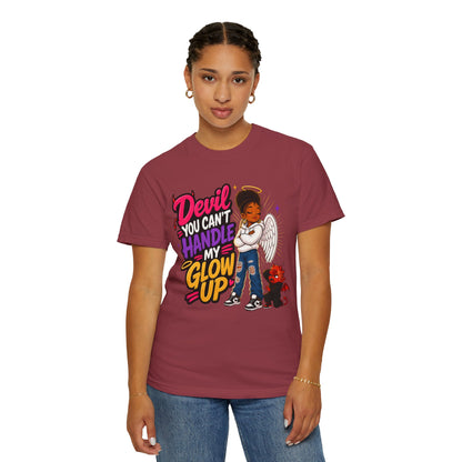 Devil You Can't Handle My Glow Up T-Shirt — Angel Girl Graphic Tee - ClaimedbyGodDesigns