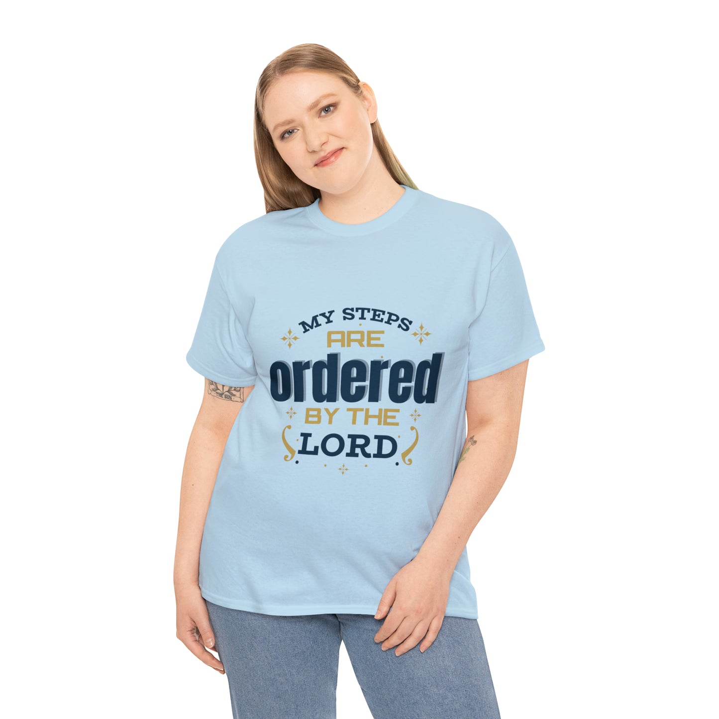 My Steps Are Ordered By The Lord Unisex Heavy Cotton Tee