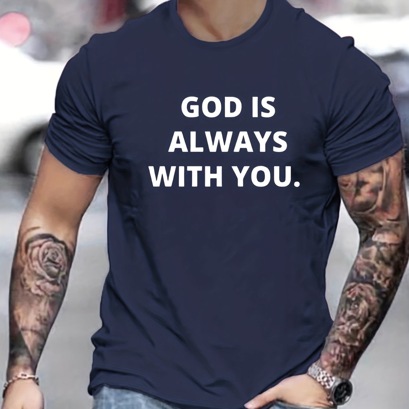 God Is Always With You Men's Christian T-shirt claimedbygoddesigns