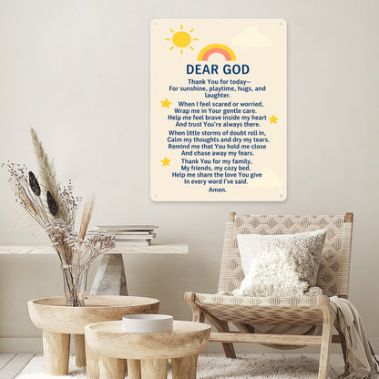 Dear Heavenly Father Prayer For Kids Christian Metal Sign Decor - ClaimedbyGodDesigns