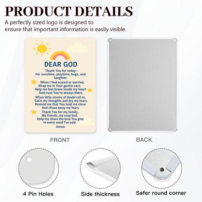 Dear Heavenly Father Prayer For Kids Christian Metal Sign Decor - ClaimedbyGodDesigns