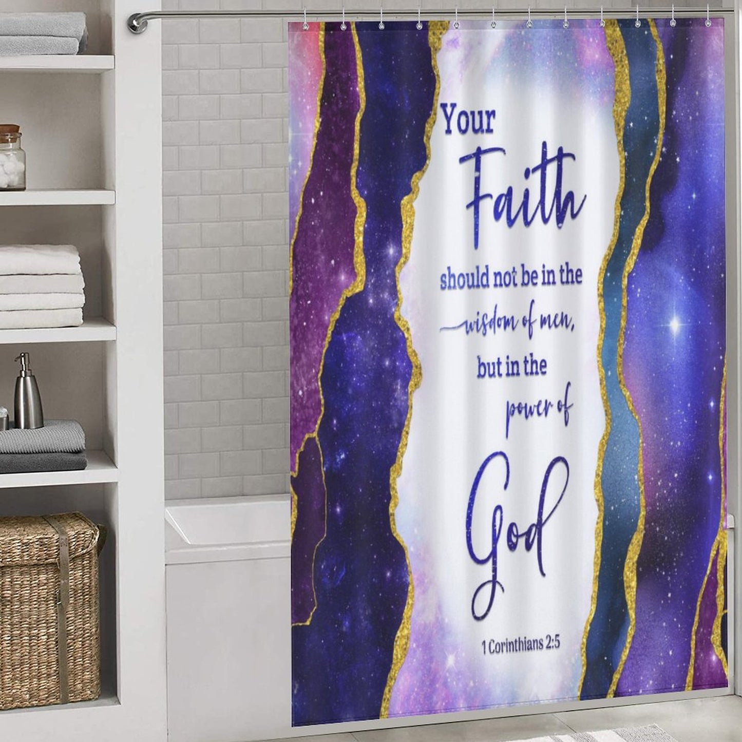 Your Faith Should Be In The Power Of God Christian Shower Curtain-66x72Inch (168x183cm) SALE-Personal Design