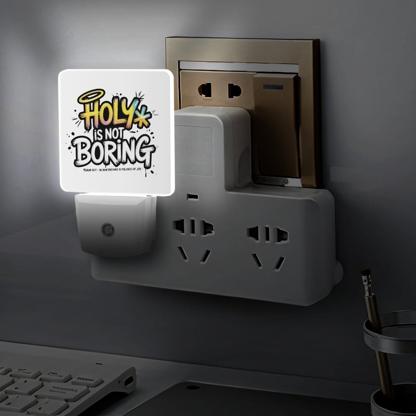 Holy Is Not Boring Christian Night Light For Kids - ClaimedbyGodDesigns