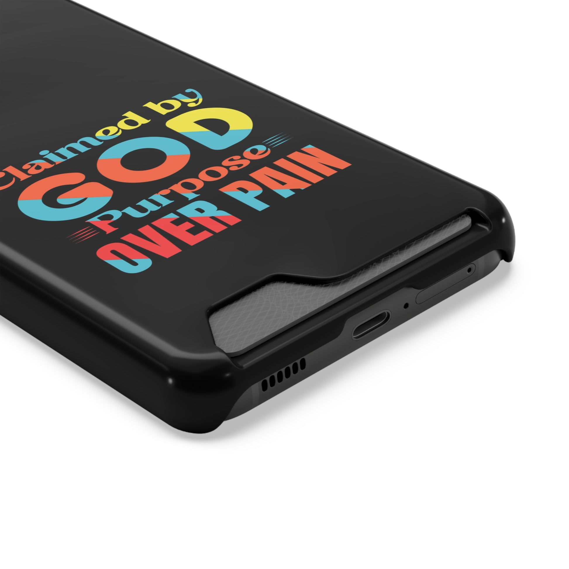 Claimed By God Purpose Over Pain Christian Phone Case With Card Holder Printify