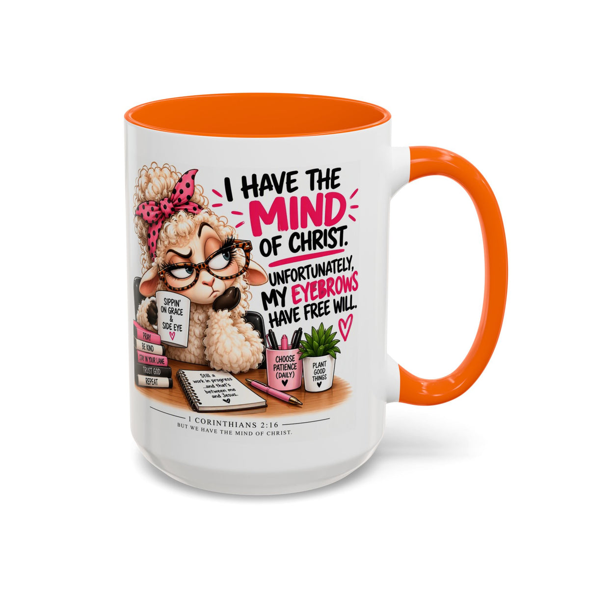 Christian Coffee Mug – "I Have the Mind of Christ" Funny Sheep Design (11/15 oz)