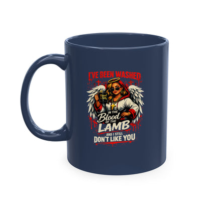 Ceramic Mug — 'I've Been Washed in the Blood of the Lamb' Christian Faith Coffee Cup