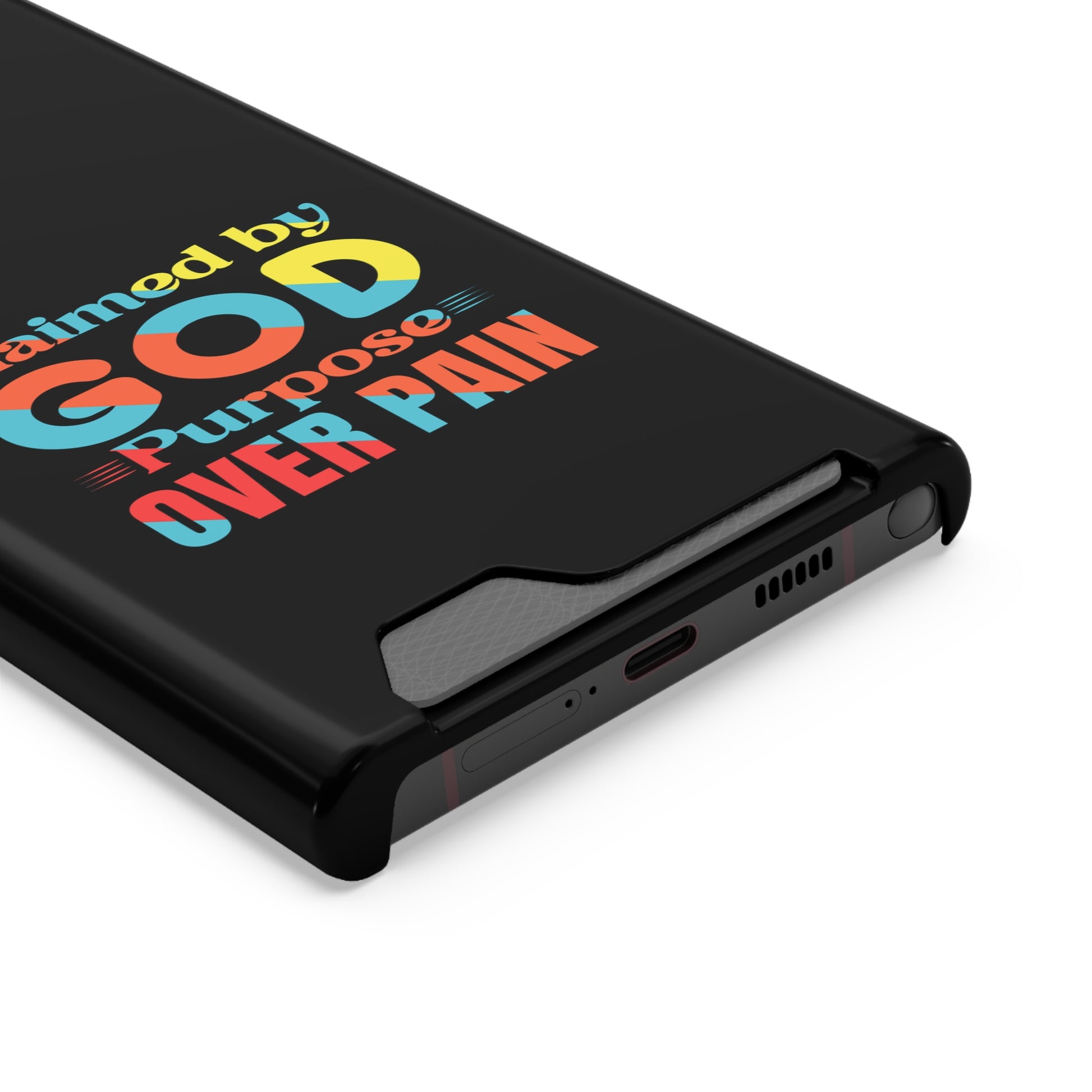 Claimed By God Purpose Over Pain Christian Phone Case With Card Holder Printify