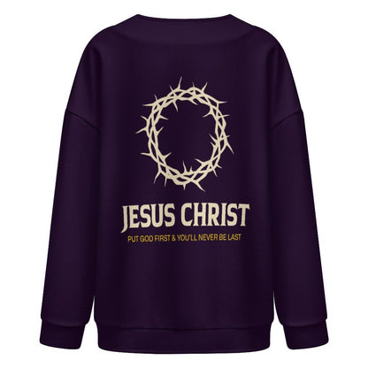 Put Him First Women's Drop Shoulder Cardigan - ClaimedbyGodDesigns