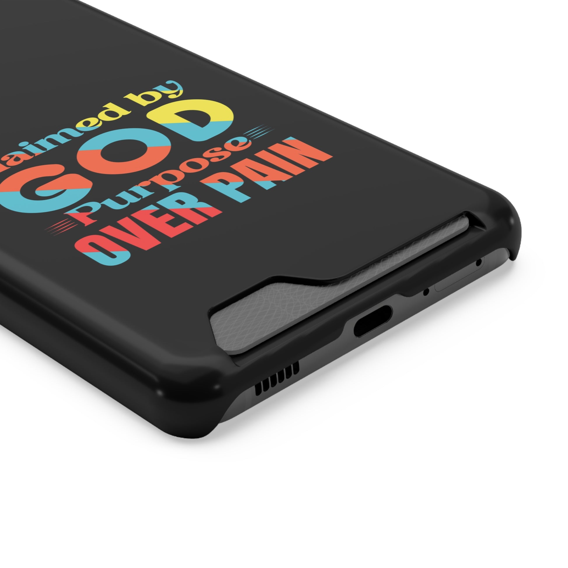 Claimed By God Purpose Over Pain Christian Phone Case With Card Holder Printify