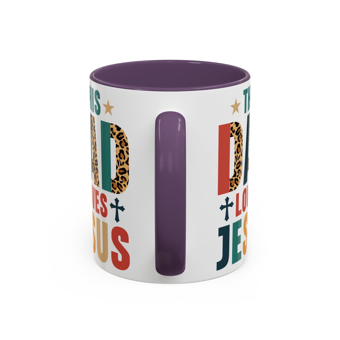 This Dad Loves Him Accent Coffee Mug - Perfect Gift for Father's Day and Christian Dads