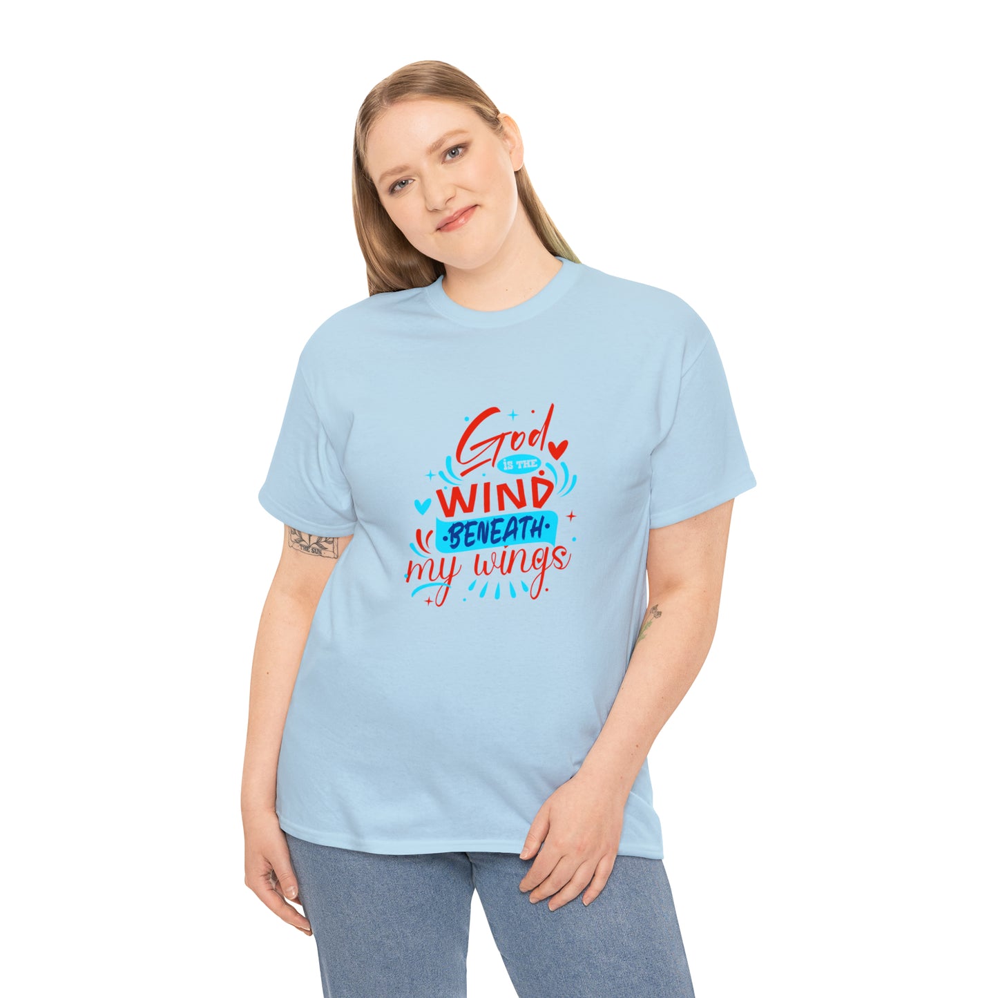 God Is The Wind Beneath My Wings Unisex Heavy Cotton Tee