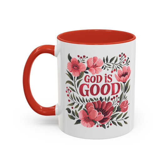 Christian Ceramic Mug- God Is Good Accent Coffee Mug (11, 15oz)