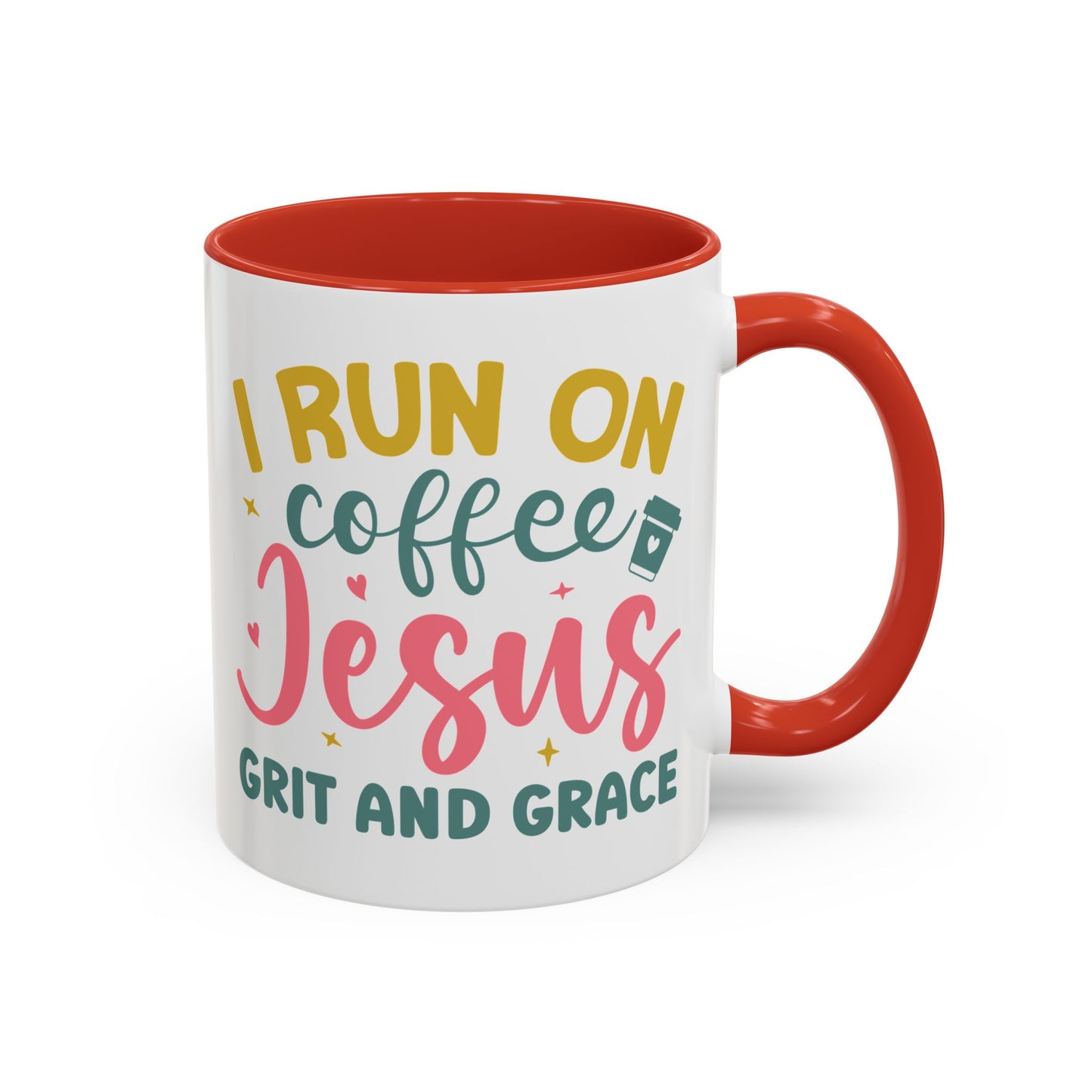 Inspirational Coffee Accent Mug - "I Run on Coffee & " - Perfect Gift for Faith & Coffee Lovers