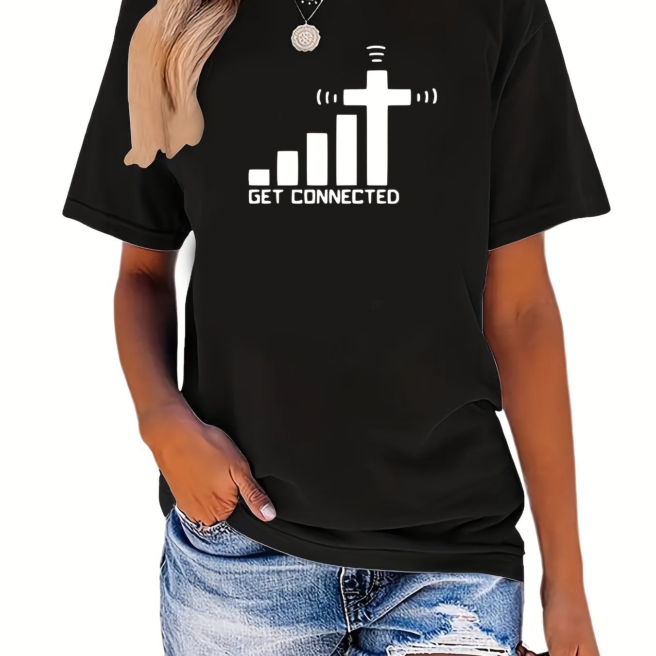 Get Connected To The Cross Women's Christian T-shirt claimedbygoddesigns