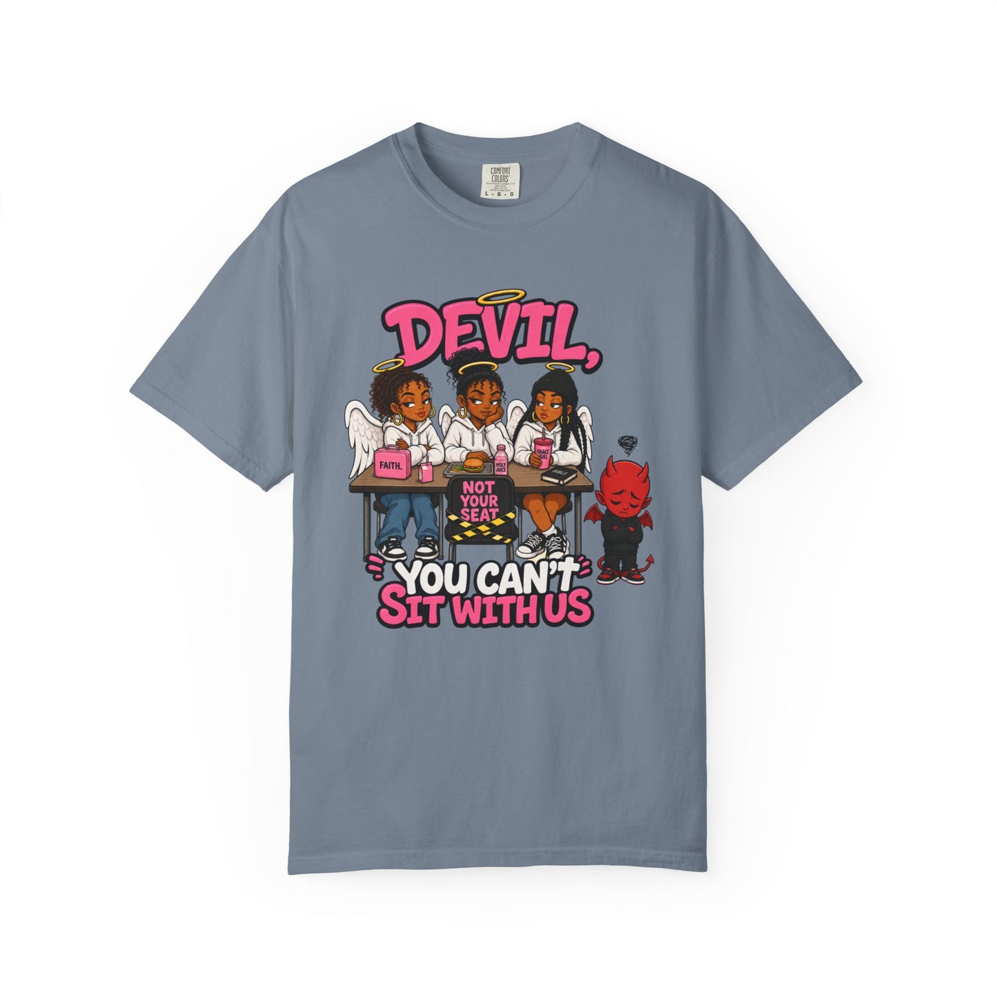 You Can't Sit With Us T-Shirt — 'Devil' Funny Girls Desk Graphic Tee