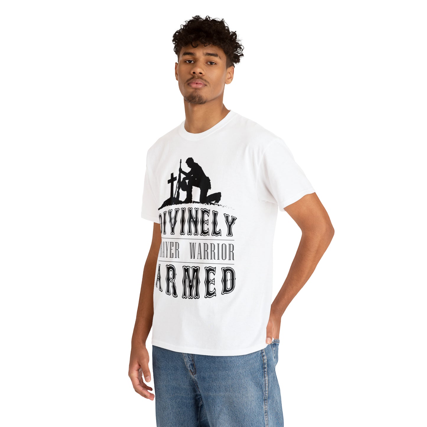 Divinely Armed Prayer Warrior Unisex Heavy Cotton Tee