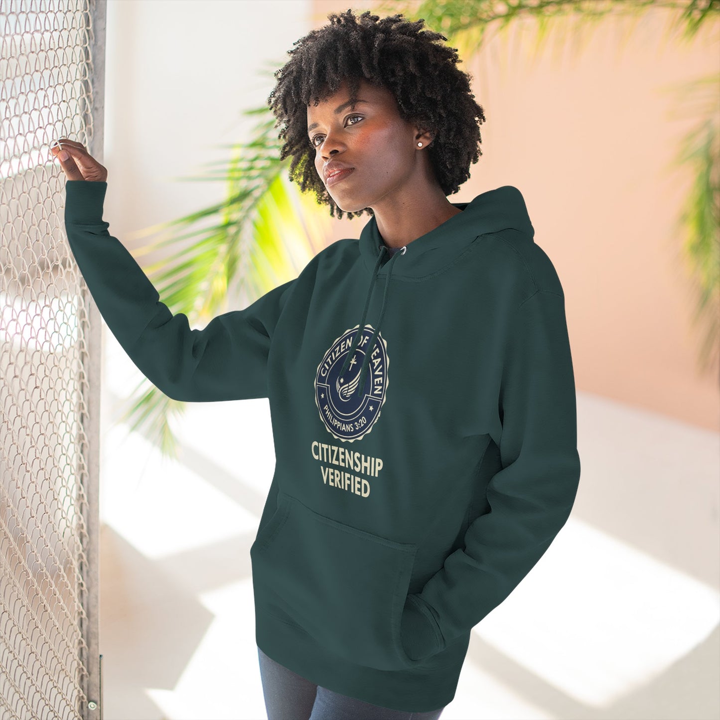 Citizenship Verified Fleece Hoodie, Cozy Sweatshirt for All Ages, Great Gift for Holidays, Casual Wear, Unique Statement Piece - ClaimedbyGodDesigns