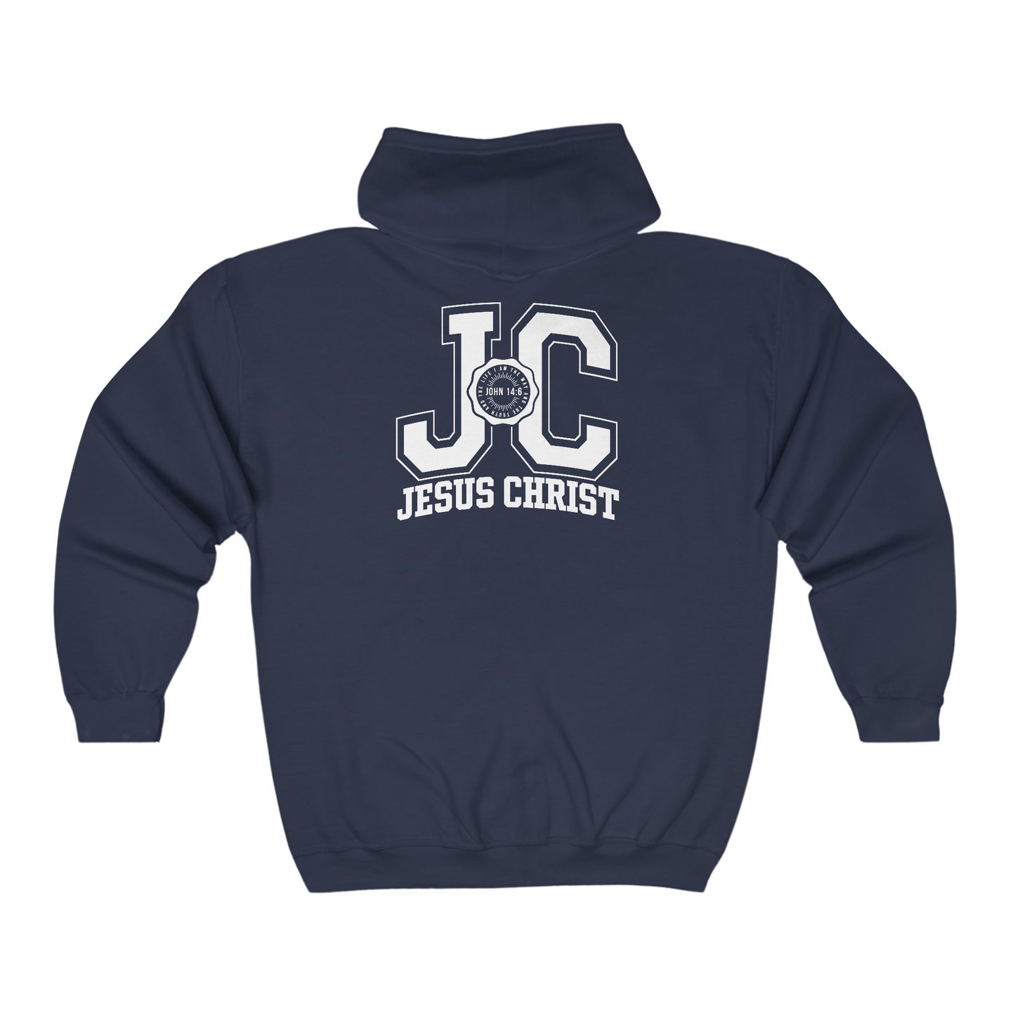 JC Jesus Christ Unisex Heavy Blend Christian Full Zip Hooded Sweatshirt