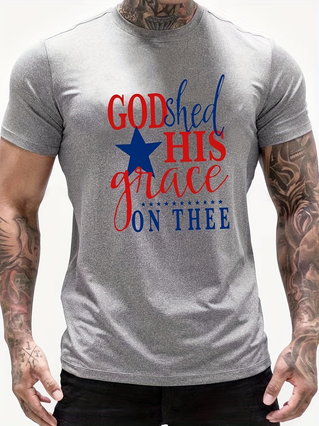 God Shed His Grace On Thee Men's Christian T-Shirt claimedbygoddesigns