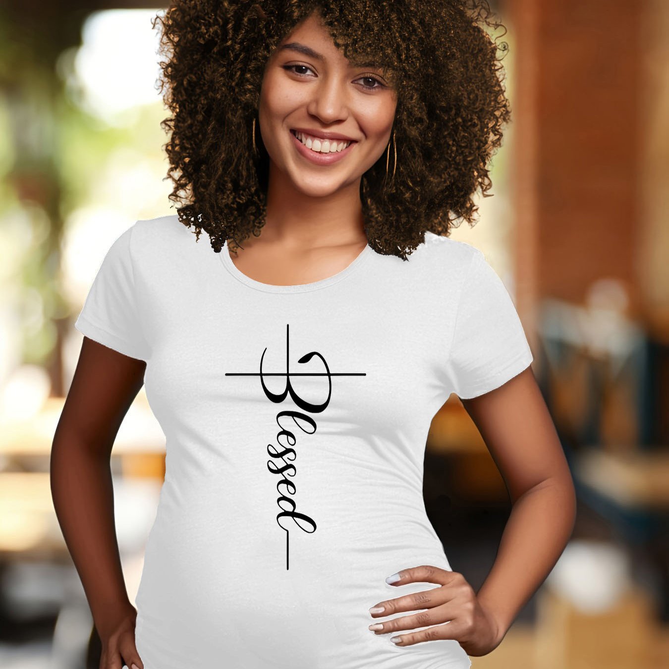 Blessed Women's Christian Maternity T-shirt claimedbygoddesigns