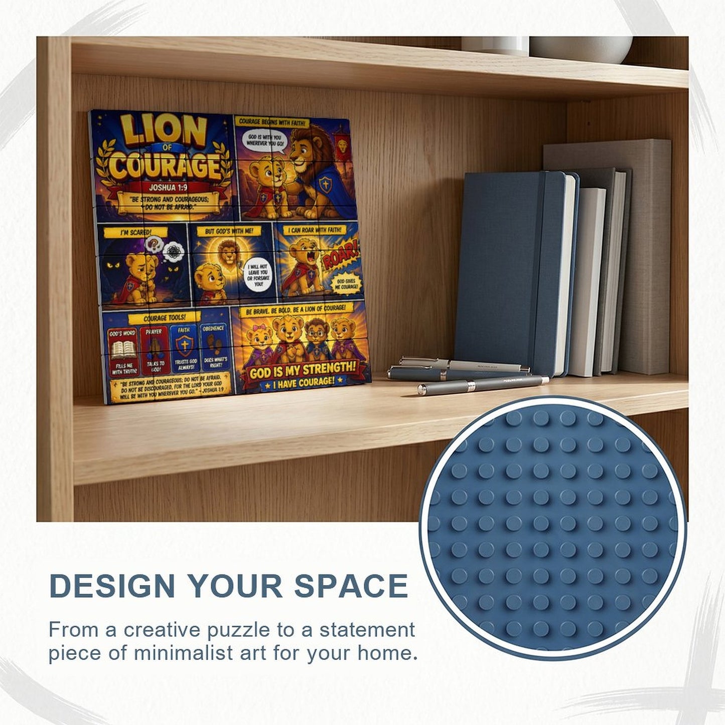 Lion of Courage – Building Block Puzzle Ornament - ClaimedbyGodDesigns