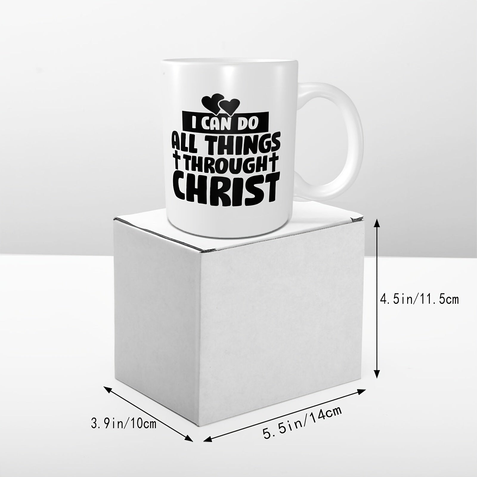 I Can Do All Things Through Christ Coffee Mug, Philippians 4:13 Christian White Ceramic Mug 11oz claimedbygoddesigns